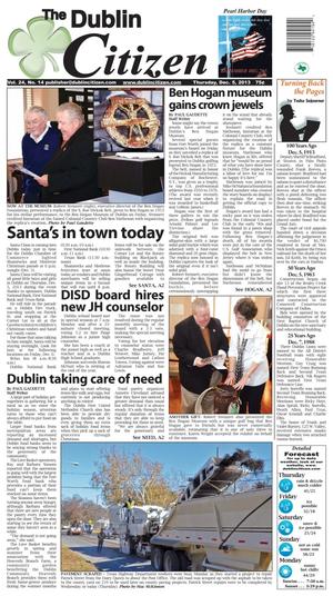 Primary view of object titled 'The Dublin Citizen (Dublin, Tex.), Vol. 24, No. 14, Ed. 1 Thursday, December 5, 2013'.