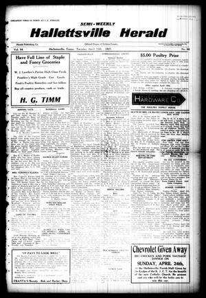 Semi-weekly Hallettsville Herald (Hallettsville, Tex.), Vol. 54, No. 84, Ed. 1 Tuesday, April 12, 1927