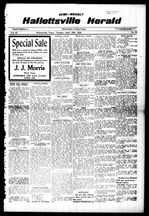 Semi-weekly Hallettsville Herald (Hallettsville, Tex.), Vol. 55, No. 81, Ed. 1 Tuesday, April 10, 1928