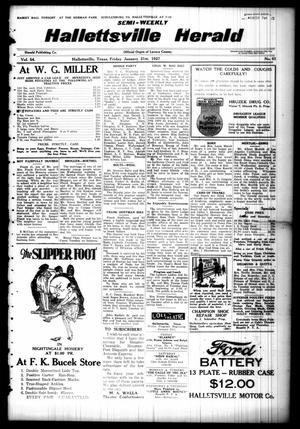 Semi-weekly Hallettsville Herald (Hallettsville, Tex.), Vol. 54, No. 61, Ed. 1 Friday, January 21, 1927
