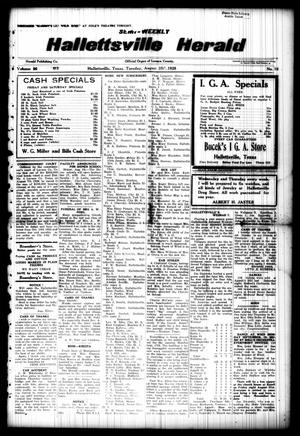 Primary view of object titled 'Semi-weekly Hallettsville Herald (Hallettsville, Tex.), Vol. 56, No. 16, Ed. 1 Tuesday, August 28, 1928'.