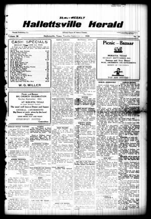 Primary view of object titled 'Semi-weekly Hallettsville Herald (Hallettsville, Tex.), Vol. 56, No. 24, Ed. 1 Tuesday, September 25, 1928'.