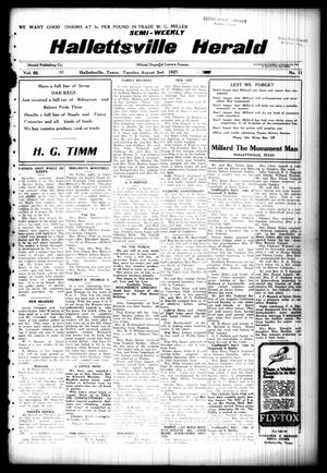 Semi-weekly Hallettsville Herald (Hallettsville, Tex.), Vol. 55, No. 11, Ed. 1 Tuesday, August 2, 1927