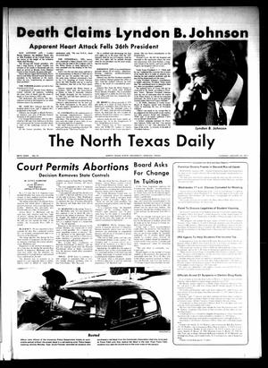 The North Texas Daily (Denton, Tex.), Vol. 56, No. 57, Ed. 1 Tuesday, January 23, 1973