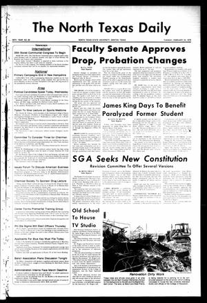 Primary view of object titled 'The North Texas Daily (Denton, Tex.), Vol. 59, No. 80, Ed. 1 Tuesday, February 24, 1976'.