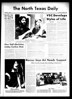 The North Texas Daily (Denton, Tex.), Vol. 56, No. 34, Ed. 1 Thursday, November 2, 1972