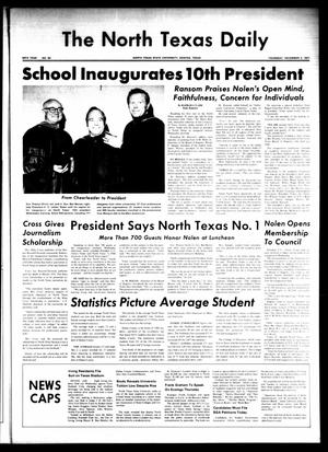 The North Texas Daily (Denton, Tex.), Vol. 55, No. 52, Ed. 1 Thursday, December 2, 1971