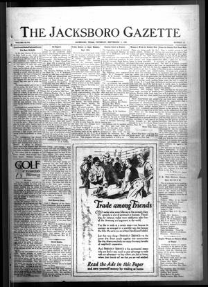 The Jacksboro Gazette (Jacksboro, Tex.), Vol. 47, No. 15, Ed. 1 Thursday, September 9, 1926