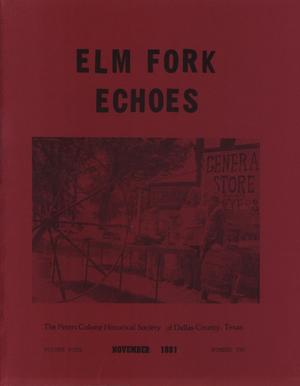 Primary view of object titled 'Elm Fork Echoes, Volume 9, Number 2, November 1981'.
