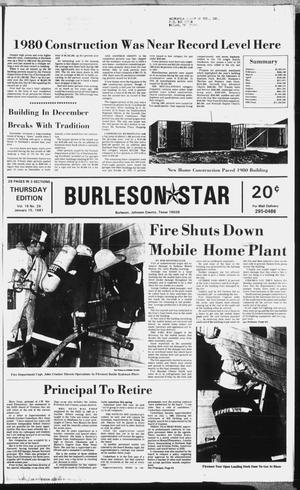 Primary view of object titled 'Burleson Star (Burleson, Tex.), Vol. 16, No. 26, Ed. 1 Thursday, January 15, 1981'.