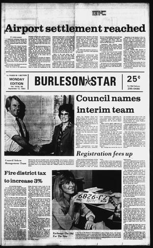 Primary view of object titled 'Burleson Star (Burleson, Tex.), Vol. 18, No. 95, Ed. 1 Monday, September 12, 1983'.