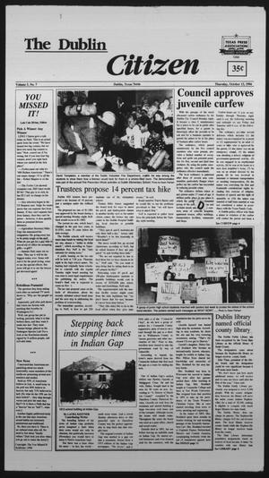 Primary view of object titled 'The Dublin Citizen (Dublin, Tex.), Vol. 5, No. 7, Ed. 1 Thursday, October 13, 1994'.