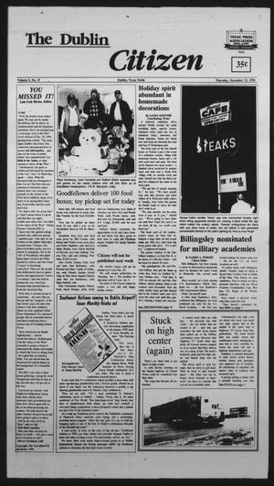 Primary view of object titled 'The Dublin Citizen (Dublin, Tex.), Vol. 5, No. 17, Ed. 1 Thursday, December 22, 1994'.