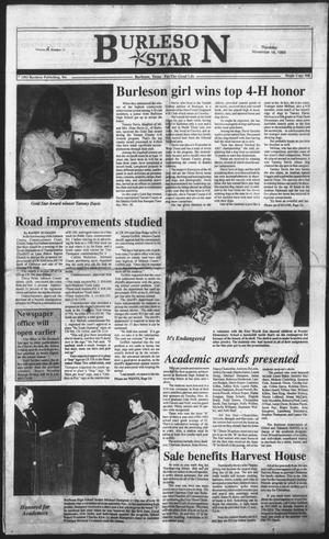 Primary view of object titled 'Burleson Star (Burleson, Tex.), Vol. 29, No. 11, Ed. 1 Thursday, November 18, 1993'.