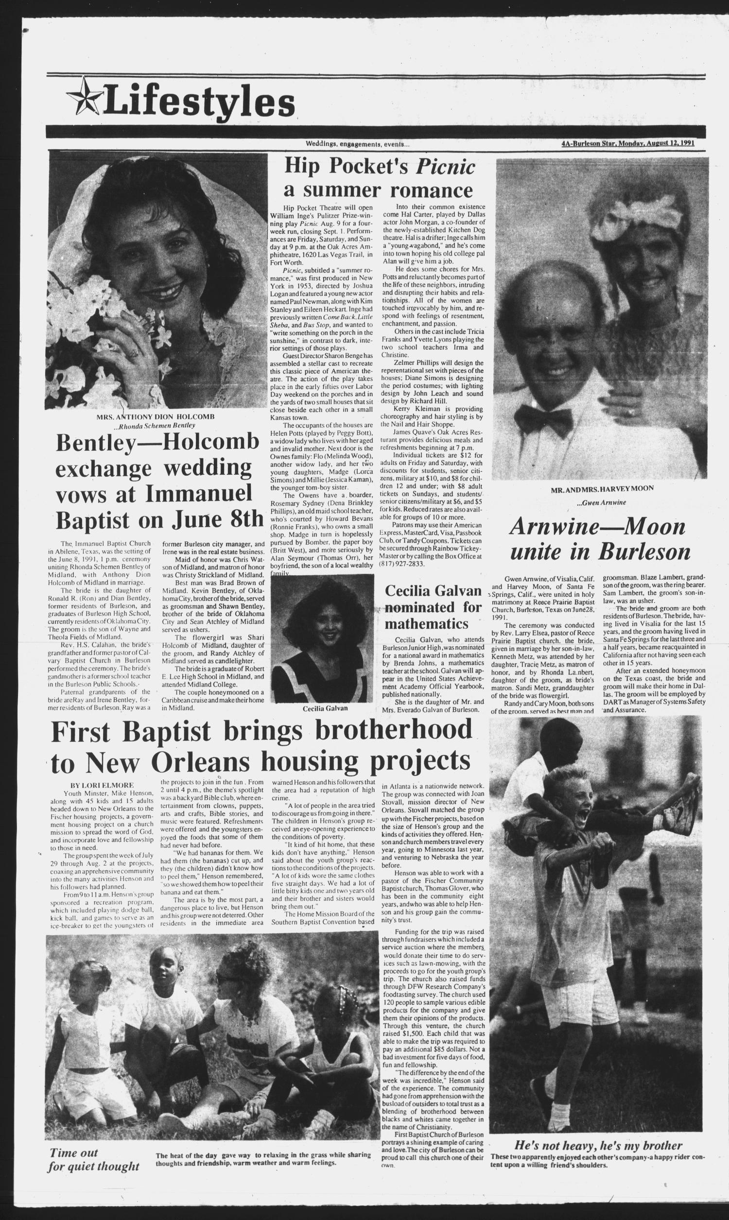Burleson Star (Burleson, Tex.), Vol. 26, No. 106, Ed. 1 Monday, August 12, 1991
                                                
                                                    [Sequence #]: 4 of 16
                                                