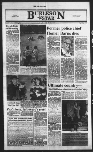 Primary view of object titled 'Burleson Star (Burleson, Tex.), Vol. 27, No. 99, Ed. 1 Thursday, October 1, 1992'.