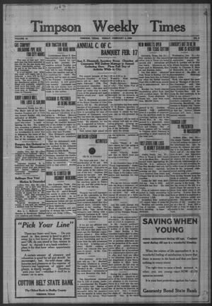 Timpson Weekly Times (Timpson, Tex.), Vol. 43, No. 5, Ed. 1 Friday, February 3, 1928