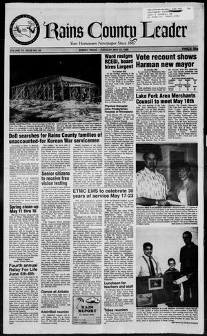 Primary view of object titled 'Rains County Leader (Emory, Tex.), Vol. 110, No. 48, Ed. 1 Tuesday, May 12, 1998'.