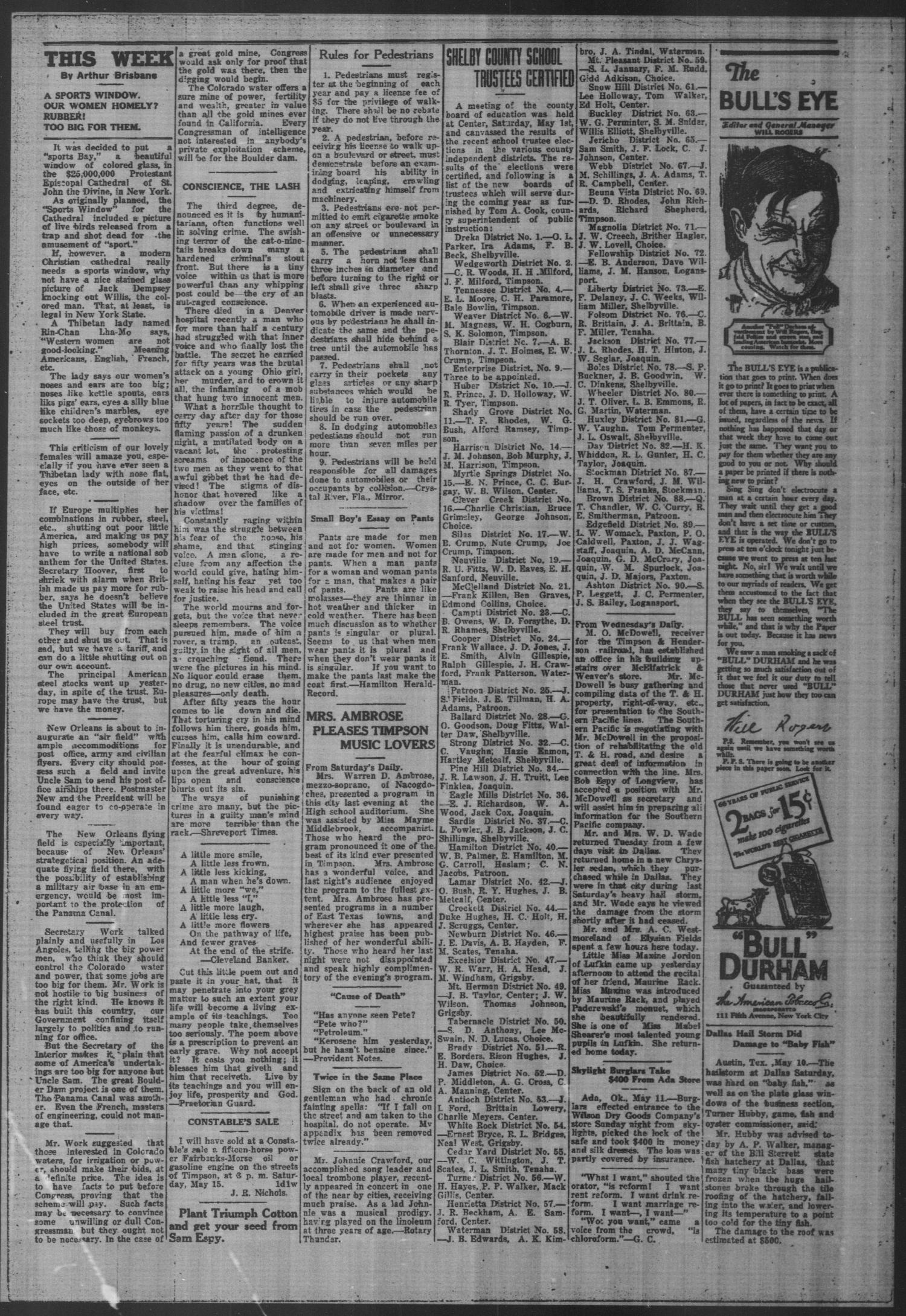 Timpson Weekly Times (Timpson, Tex.), Vol. 41, No. 20, Ed. 1 Friday, May 14, 1926
                                                
                                                    [Sequence #]: 4 of 8
                                                