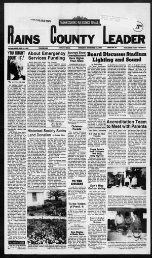 Rains County Leader (Emory, Tex.), Vol. 103, No. 24, Ed. 1 Thursday, November 22, 1990