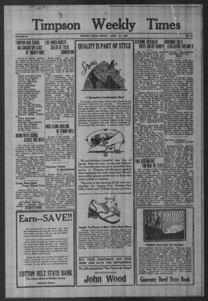 Timpson Weekly Times (Timpson, Tex.), Vol. 42, No. 16, Ed. 1 Friday, April 22, 1927