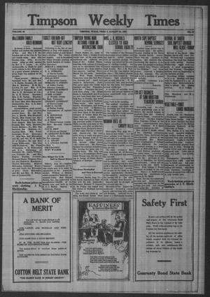 Timpson Weekly Times (Timpson, Tex.), Vol. 45, No. 34, Ed. 1 Friday, August 22, 1930