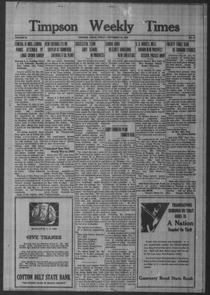 Timpson Weekly Times (Timpson, Tex.), Vol. 45, No. 47, Ed. 1 Friday, November 21, 1930