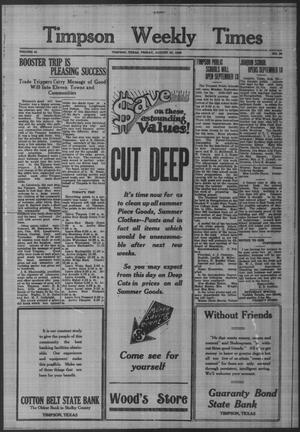 Timpson Weekly Times (Timpson, Tex.), Vol. 41, No. 35, Ed. 1 Friday, August 27, 1926