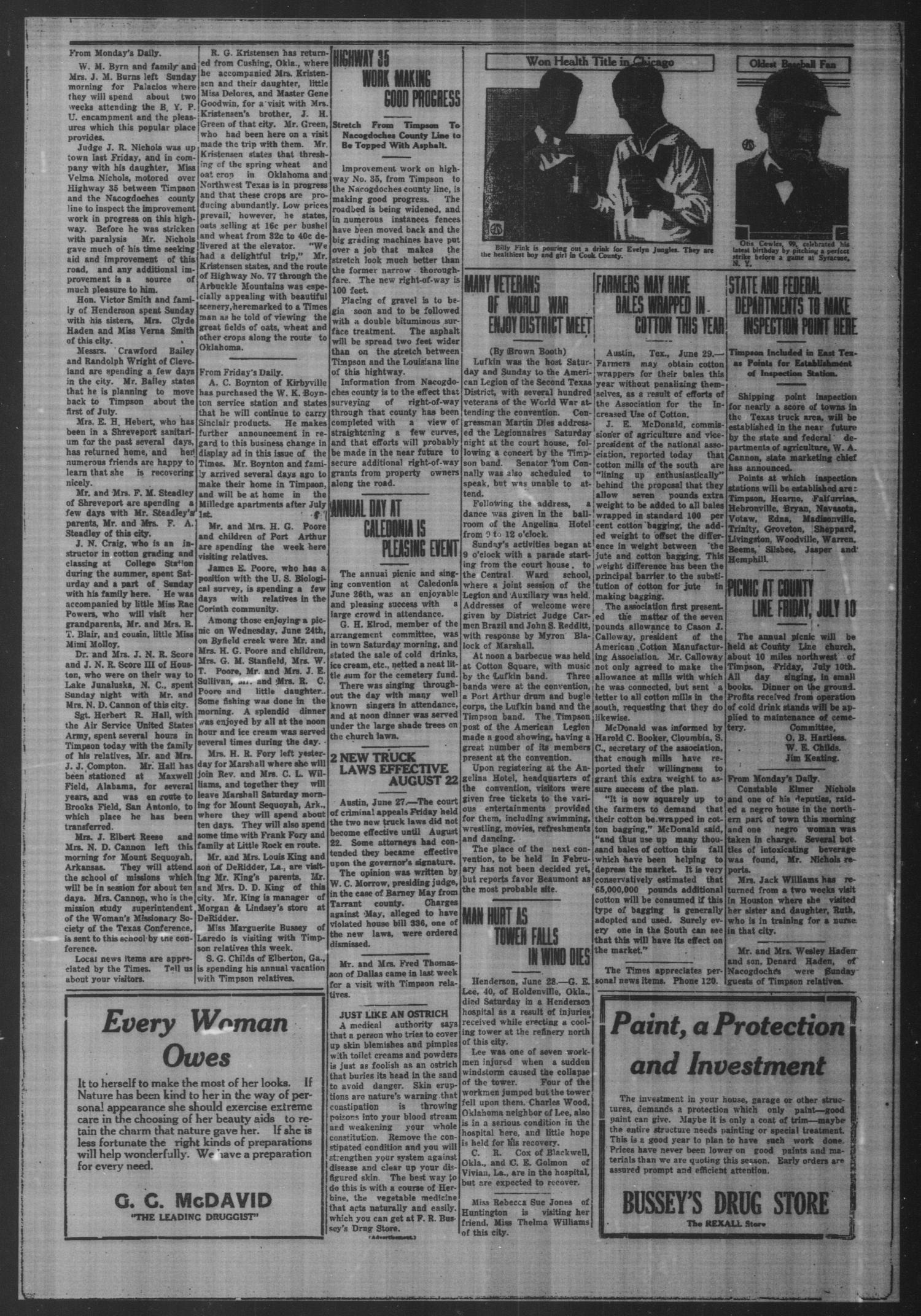 Timpson Weekly Times (Timpson, Tex.), Vol. 46, No. 27, Ed. 1 Friday, July 3, 1931
                                                
                                                    [Sequence #]: 3 of 8
                                                