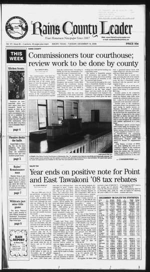 Primary view of object titled 'Rains County Leader (Emory, Tex.), Vol. 121, No. 28, Ed. 1 Tuesday, December 16, 2008'.