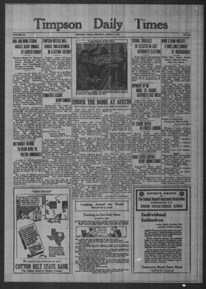 Timpson Daily Times (Timpson, Tex.), Vol. 36, No. 68, Ed. 1 Monday, April 5, 1937