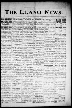 Primary view of object titled 'The Llano News. (Llano, Tex.), Vol. 34, No. 14, Ed. 1 Thursday, November 3, 1921'.