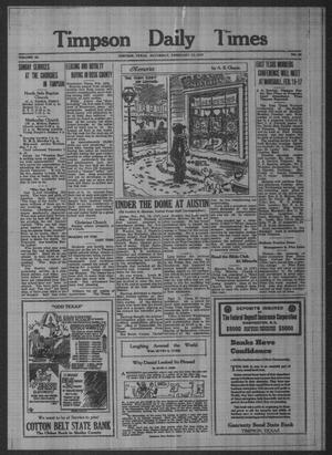 Timpson Daily Times (Timpson, Tex.), Vol. 36, No. 32, Ed. 1 Saturday, February 13, 1937