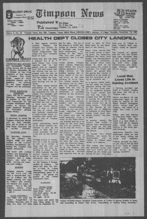 Timpson News (Timpson, Tex.), Vol. 3, No. 44, Ed. 1 Thursday, November 19, 1987