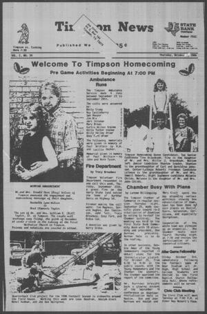 Timpson News (Timpson, Tex.), Vol. 2, No. 39, Ed. 1 Thursday, October 2, 1986