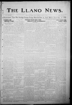 The Llano News. (Llano, Tex.), Vol. 35, No. 23, Ed. 1 Thursday, December 12, 1918