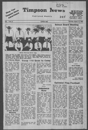 Timpson News (Timpson, Tex.), Vol. 1, No. 32, Ed. 1 Thursday, August 15, 1985