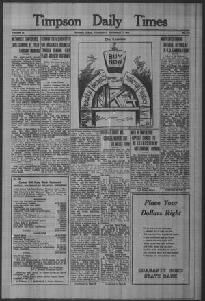Timpson Daily Times (Timpson, Tex.), Vol. 32, No. 217, Ed. 1 Wednesday, November 1, 1933