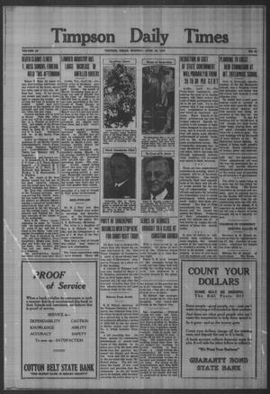 Timpson Daily Times (Timpson, Tex.), Vol. 32, No. 81, Ed. 1 Monday, April 24, 1933