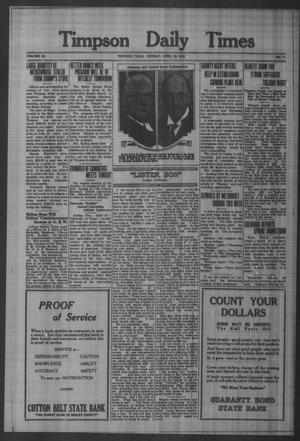 Timpson Daily Times (Timpson, Tex.), Vol. 32, No. 71, Ed. 1 Monday, April 10, 1933