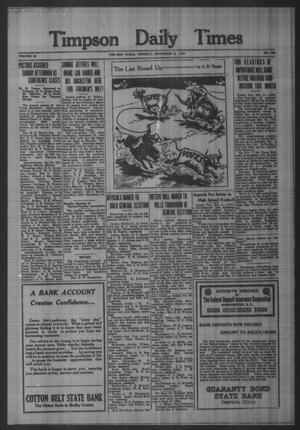 Timpson Daily Times (Timpson, Tex.), Vol. 33, No. 220, Ed. 1 Monday, November 5, 1934