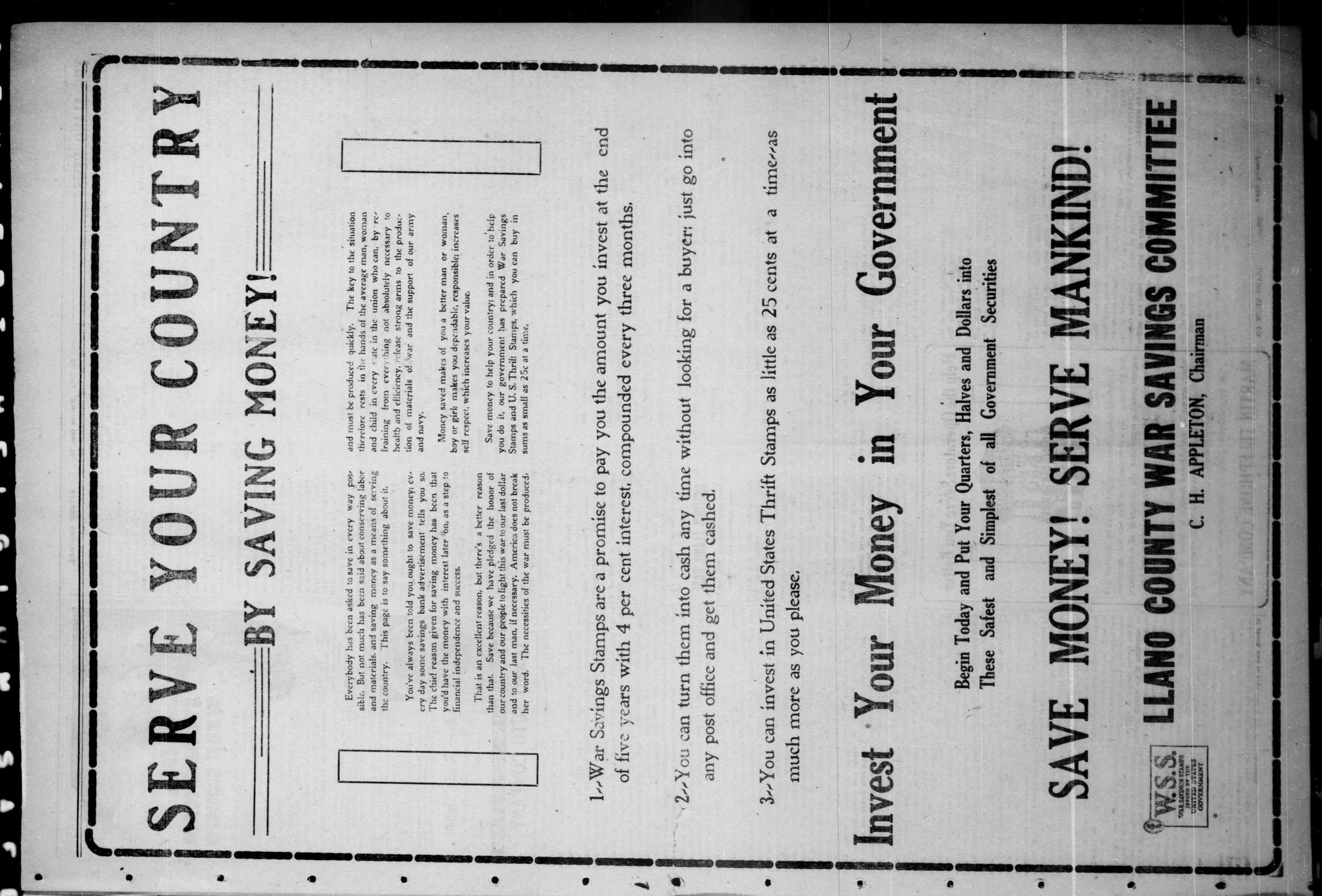 The Llano News. (Llano, Tex.), Vol. 34, No. 29, Ed. 1 Thursday, January 24, 1918
                                                
                                                    [Sequence #]: 3 of 8
                                                