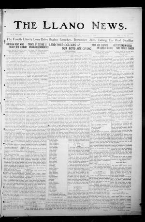 The Llano News. (Llano, Tex.), Vol. 35, No. 11, Ed. 1 Thursday, September 19, 1918