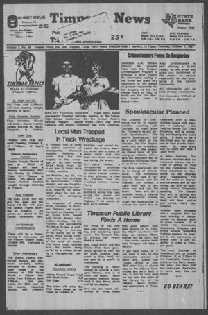 Timpson News (Timpson, Tex.), Vol. 3, No. 38, Ed. 1 Thursday, October 1, 1987
