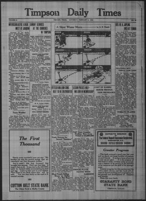 Timpson Daily Times (Timpson, Tex.), Vol. 34, No. 29, Ed. 1 Saturday, February 9, 1935