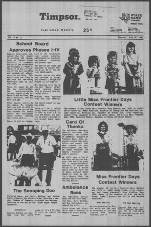 Timpson News (Timpson, Tex.), Vol. 2, No. 27, Ed. 1 Thursday, July 10, 1986