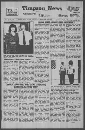 Timpson News (Timpson, Tex.), Vol. 3, No. 28, Ed. 1 Thursday, July 23, 1987