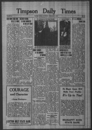 Timpson Daily Times (Timpson, Tex.), Vol. 32, No. 25, Ed. 1 Saturday, February 4, 1933