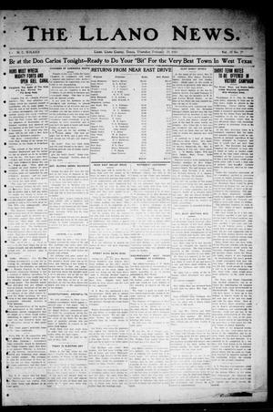 Primary view of object titled 'The Llano News. (Llano, Tex.), Vol. 35, No. 29, Ed. 1 Thursday, February 20, 1919'.
