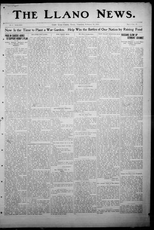 The Llano News. (Llano, Tex.), Vol. 34, No. 34, Ed. 1 Thursday, February 28, 1918